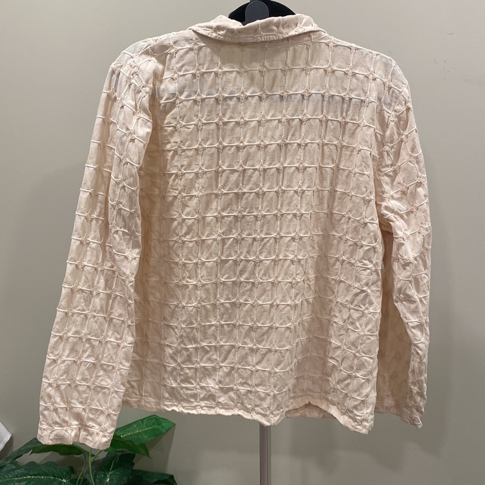 Focus Ivory Textured Button Front Top/Jacket - Picture 4 of 9